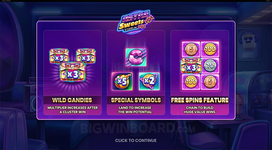 Retro Sweets Sweet Collector Bonus — Push Gaming Slot-Mechanik